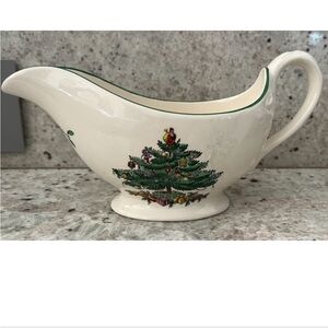 Vintage SPODE Christmas Tree Gravy Boat